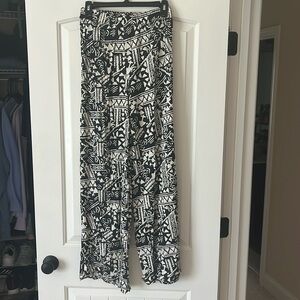 Mossimo Long Flowy Tribal Print Pants With Elastic Waistband - Size Small